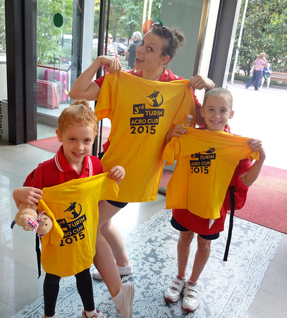 Gab, Ellie and Lara show off their Competition T shirts