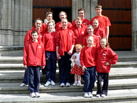 Team Photo on the steps of the ancient Cathedral, Mechelen