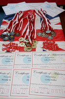 Medals and certificates waiting to be awarded
